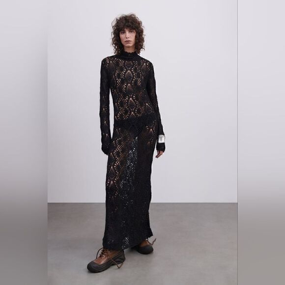 ZARA LIMITED EDITION LONG MAXI CROCHET DRESS - Picture 8 of 16